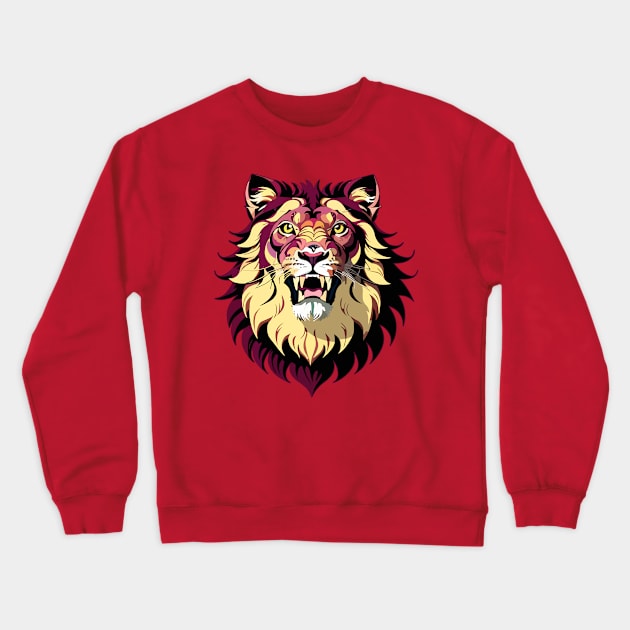 Urban Streetwear Lion's Head Crewneck Sweatshirt by SunGraphicsLab